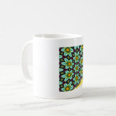 Grüne Sterne Blumenmuster Kaffeetasse (Vorderseite Links)