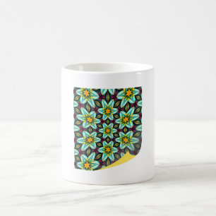 Grüne Sterne Blumenmuster Kaffeetasse
