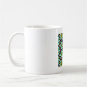 Grüne Sterne Blumenmuster Kaffeetasse (Links)
