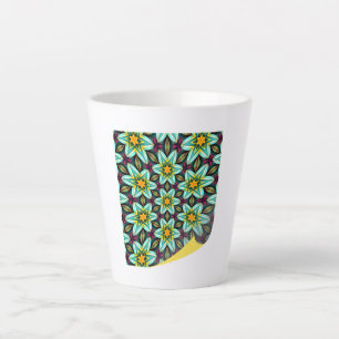 Grüne Sterne Blumenmuster Milchtasse