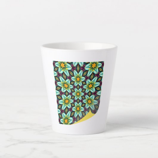 Grüne Sterne Blumenmuster Milchtasse (Vorderseite)