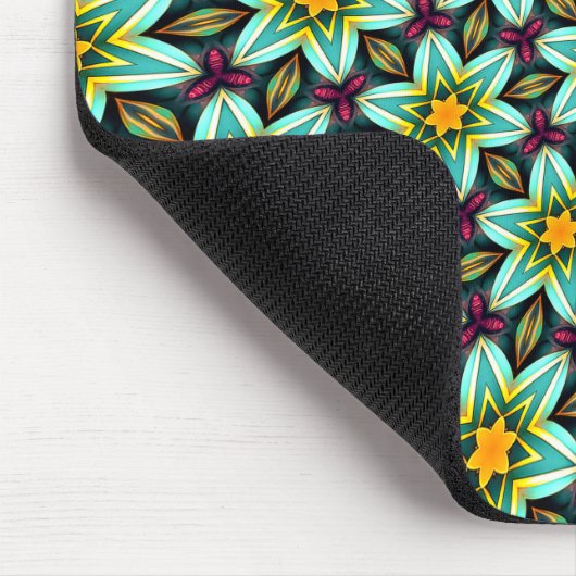 Grüne Sterne Blumenmuster Mousepad (Ecke)