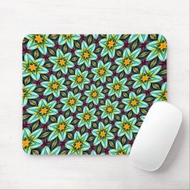 Grüne Sterne Blumenmuster Mousepad