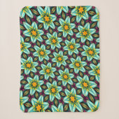 Grüne Sterne Blumenmuster Sherpadecke (Vorderseite)