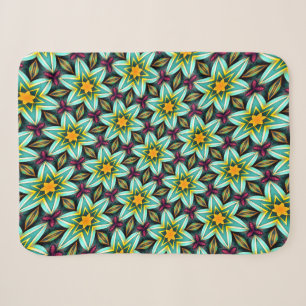 Grüne Sterne Blumenmuster Sherpadecke