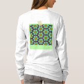 Grüne Sterne Blumenmuster T-Shirt (Rückseite)