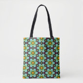 Grüne Sterne Blumenmuster Tasche (Vorderseite)