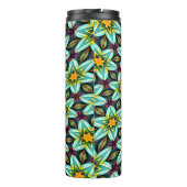 Grüne Sterne Blumenmuster Thermosbecher (Rückseite)