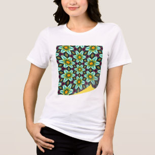 Grüne Sterne Blumenmuster Tri-Blend Shirt