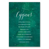 Grüne Sterne Galaxie Sitzkarte Cygnus Tischnummer (Rückseite)