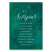 Grüne Sterne Himmelsgalaxie Sitzplan Skorpius Tischnummer (Rückseite)