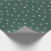 Grüne Sterne Moderne Weihnachtswrap Minimal Geschenkpapier (Ecke)