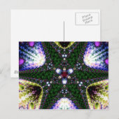 Grüne Sterne Postkarte (Vorne/Hinten)