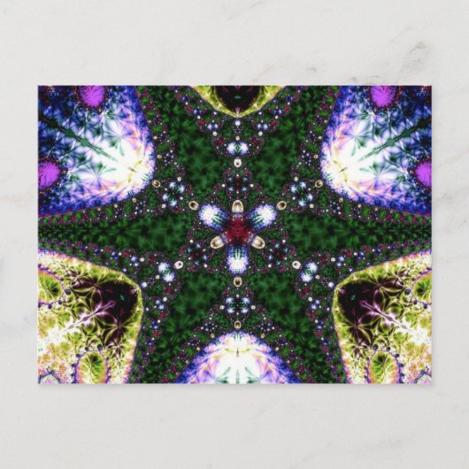 Grüne Sterne Postkarte (Vorderseite)