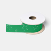 Grüne Sterne-Schleife Satinband (Spule)