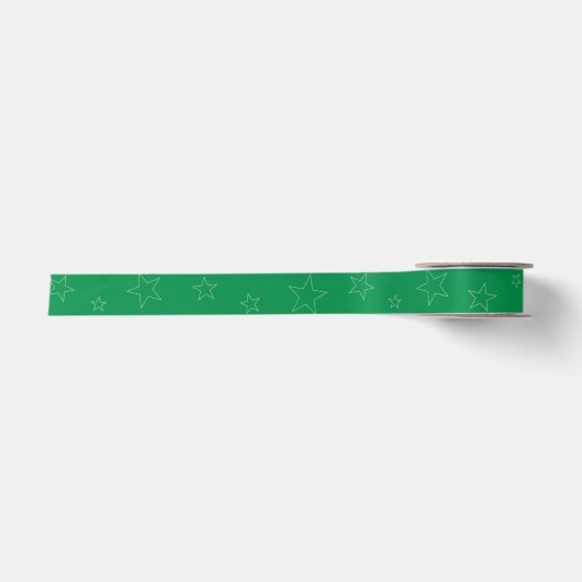 Grüne Sterne-Schleife Satinband (Vorderseite)