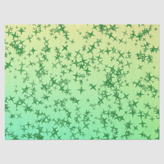 Grüne Sterne Seidenpapier (Vorderseite)