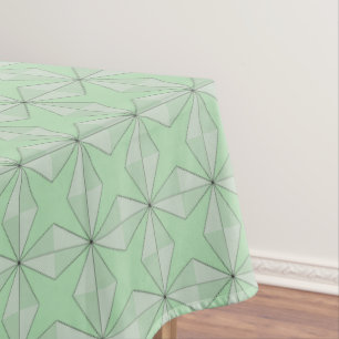 Grüne Sterne und Diamanten Tischdecke