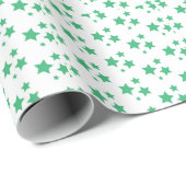 Grüne Sterne Zeitgenössisches Wrapping Paper Geschenkpapier (Rolleneckpunkt)
