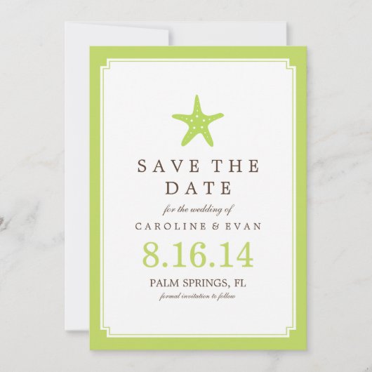 Grüne Sternenhochzeit speichern das Datum Save The Date (Vorderseite)