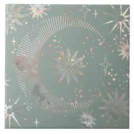 Grüne Sternexplosion Fliese