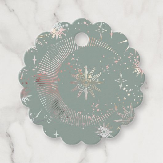 Grüne Sternexplosion Geschenkanhänger (Vorderseite)