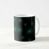 Grüne Sternexplosion Kaffeetasse (VorderseiteRechts)