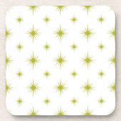Grüne Sternexplosion Muster Mitte Jahrhundert Getränkeuntersetzer (Vorderseite)
