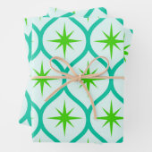 Grüne Sternexplosionen aus dem Mittelalter auf Oge Geschenkpapier Set (Beispiel)