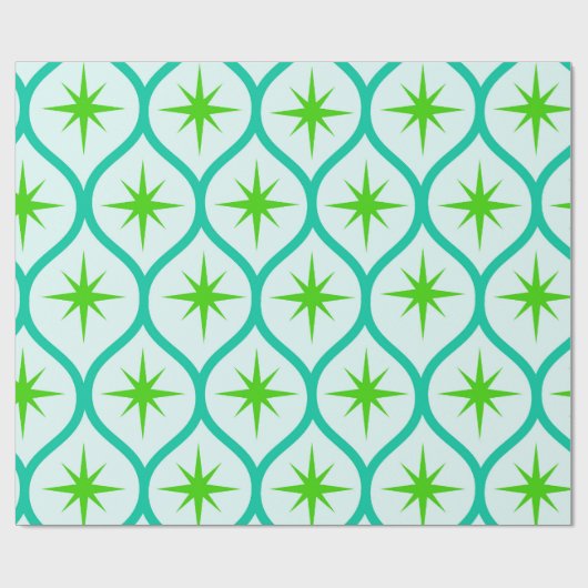 Grüne Sternexplosionen des Ovals Pattern aus dem M Geschenkpapier (Flach)