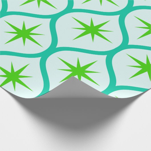 Grüne Sternexplosionen des Ovals Pattern aus dem M Geschenkpapier (Ecke)