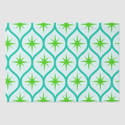 Grüne Sternexplosionen des Ovals Pattern aus dem M Seidenpapier (Vorderseite)