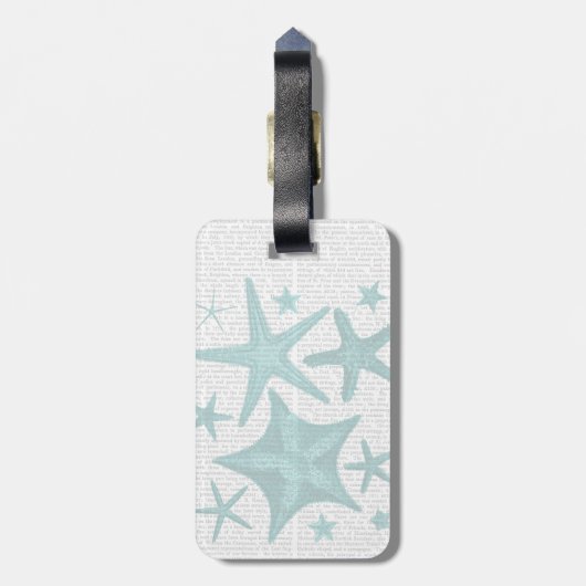 Grüne Sternfischsammlung 2 Gepäckanhänger (Rückseite vertikal)