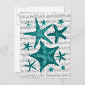 Grüne Sternfischsammlung 2 Postkarte (Vorne/Hinten)