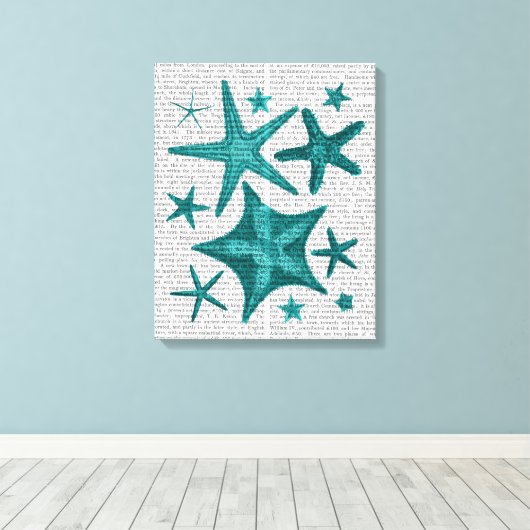 Grüne Sternfischsammlung Leinwanddruck (Insitu (Holzboden))