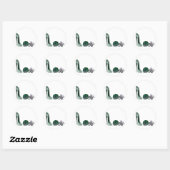 Grüne Stiletto-Rose Runder Aufkleber (Blatt)