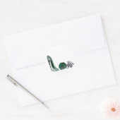 Grüne Stiletto-Rose Runder Aufkleber (Umschlag)