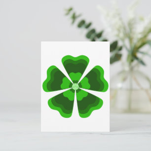 Grüne stilisierte Retro-Blume Postkarte