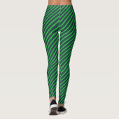 Grüne Stipes Pattern St Patrick's Day Leggings (Rückseite)