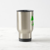 Grüne Strahlungs-Symbol-Tasse mit Text Reisebecher (Mittel)