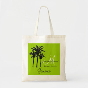Grüne Strand-Hochzeits-Taschen-Tasche mit Palmen Tragetasche