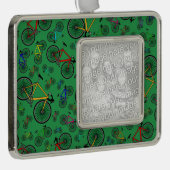 Grüne Straßenfahrräder Rahmen-Ornament Silber (Rechts)