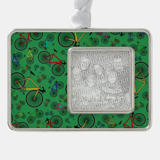 Grüne Straßenfahrräder Rahmen-Ornament Silber (Vorderseite)
