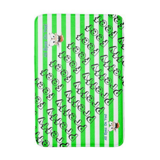 Grüne Streifen Alle Augen auf Ihrem Badezimmer Bad Badematte (Vorderseite Vertikal)