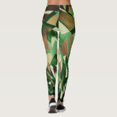 Grüne Streifen auf braunem, tropfendem Bild Leggings (Rückseite)