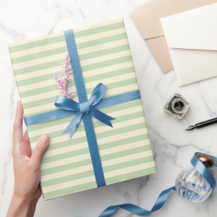 Grüne Streifen aus Beige und Tee Geschenkpapier