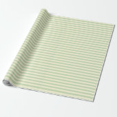 Grüne Streifen aus Beige und Tee Geschenkpapier (Ungerollt)