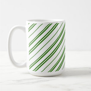 Grüne Streifen aus Pfefferminz-Zuckerstangen-Weihn Kaffeetasse