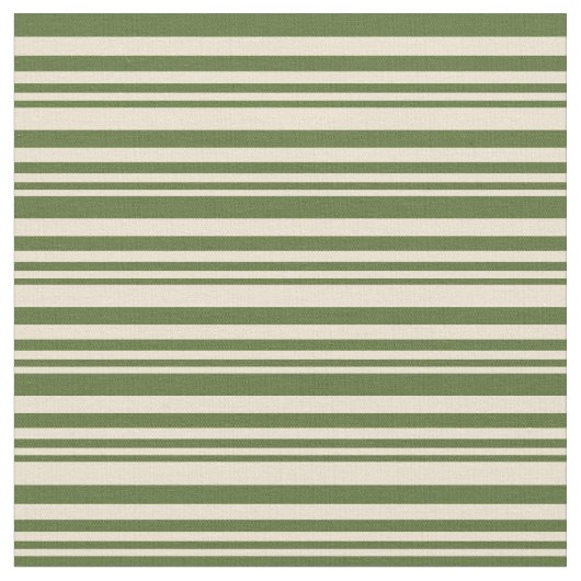Grüne Streifen aus schwarzem Olive und Beige Stoff (Nahaufnahme)