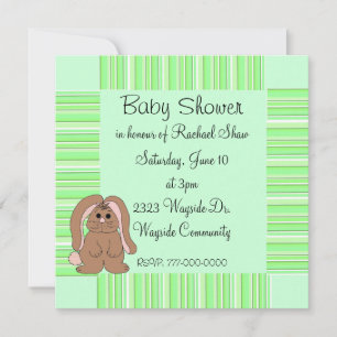 Grüne Streifen-Baby Shower-Einladung Einladung